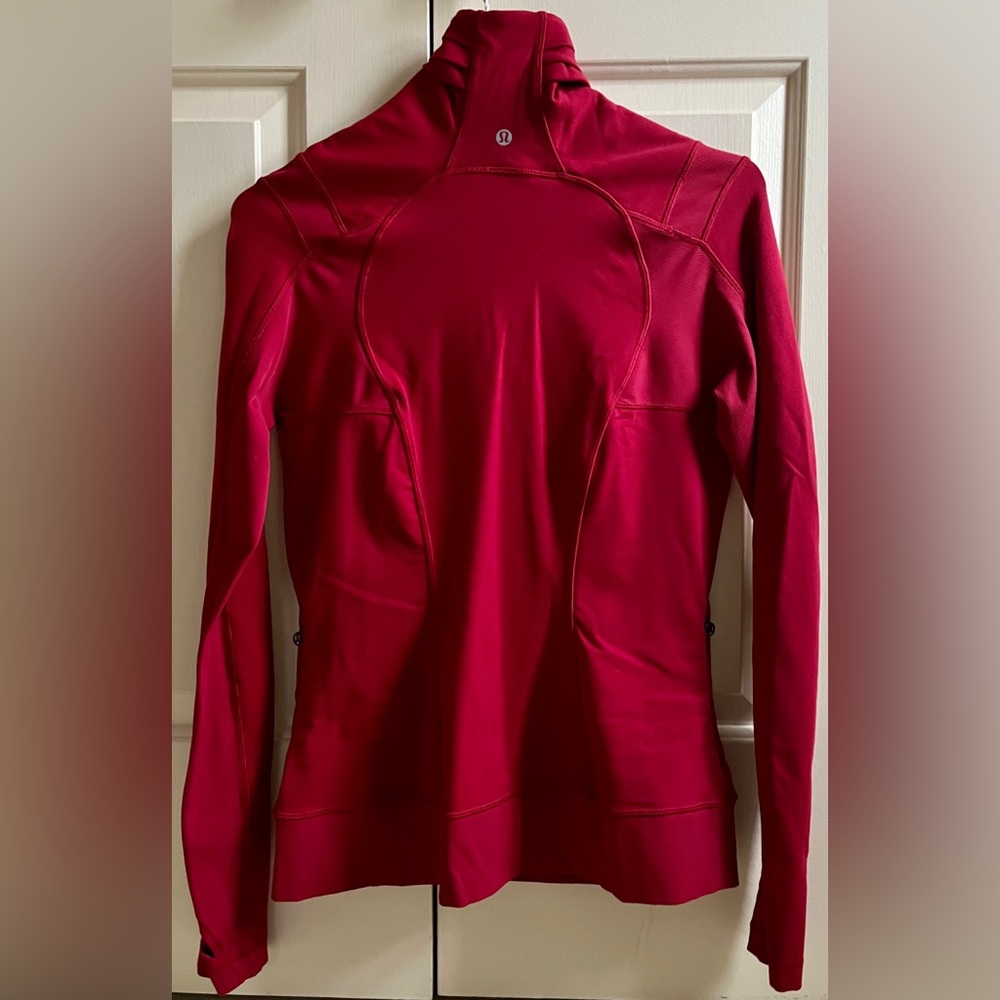 🍒LULULEMON BHAKTI Jacket CRANBERRY RED sz 10 Double Zip Yoga Define - Picture 4 of 4
